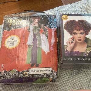 Disney Hocus Pocus Winifred Sanderson Costume Set - Green and Purple with wig